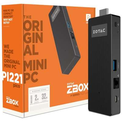 Sistem Mini ZOTAC ZBOX PI221, Intel Atom x5-Z8300 1.44GHz, 2GB DDR3, 32GB eMMC, HDMI, Win 10 Home