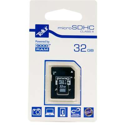 Card de Memorie Tellur Micro SDHC 32GB Clasa 4 + Adaptor SD
