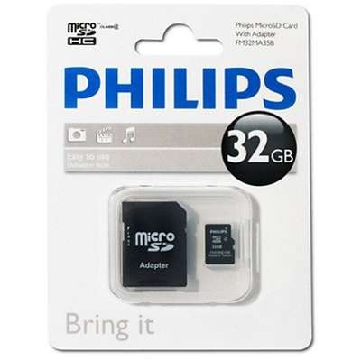 Card de Memorie Philips Micro SDHC 32GB Clasa 4 + Adaptor SD