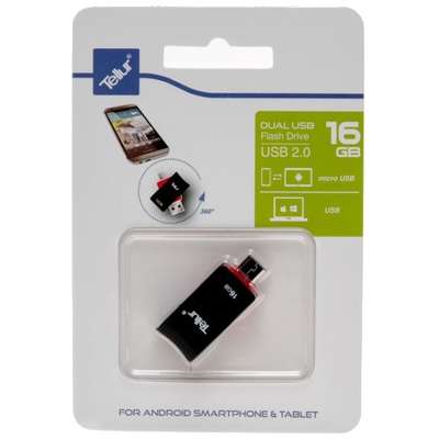 Memorie USB Tellur OTG 16GB USB 2.0 Black-Red