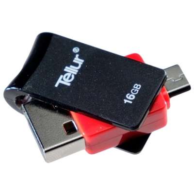 Memorie USB Tellur OTG 16GB USB 2.0 Black-Red