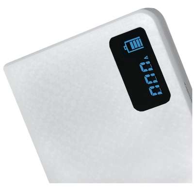 QOLTEC Slim Display, 10000 mAh, 2x USB, 2.1A, White