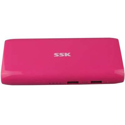 SSK 10.000 mAh, 2x USB, 2A, roz