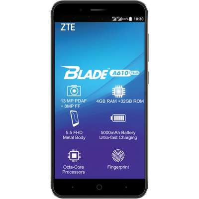 Smartphone ZTE Blade A610 Plus, Full HD, Octa Core, 32GB, 4GB RAM, Dual SIM, 4G, 5000 mAh, Grey