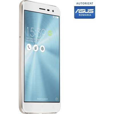 Smartphone Zenfone 3 ZE552KL, Octa Core, 64GB, 4GB RAM, Dual SIM, 4G, Moonlight White - service autorizat ASUS