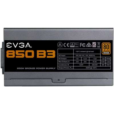 Sursa PC EVGA B3, 80+ Bronze, 850W