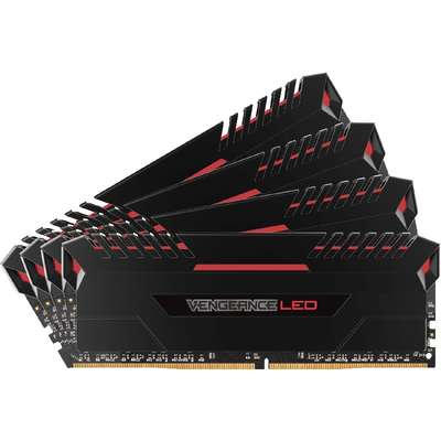 Memorie RAM Corsair Vengeance Red LED 32GB DDR4 3200MHz CL16 Quad Channel Kit