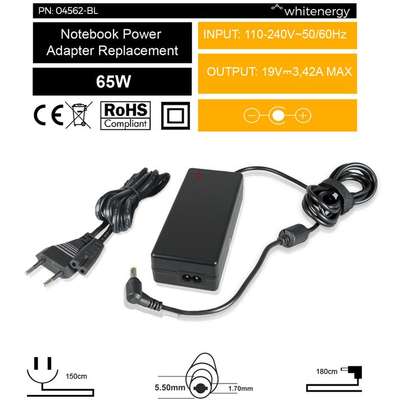 Alimentator Laptop Whitenergy adaptor AC 19V/3.42A 65W conector 5.5x1.7mm Acer Blister