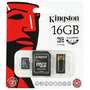 Card de Memorie Kingston Micro SDHC 16GB Clasa 10 UHS-I + Adaptor SD + Card Reader USB 2.0