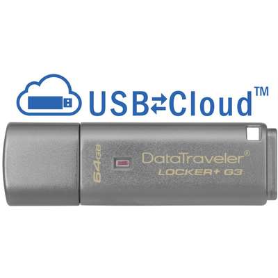 Memorie USB Kingston DataTraveler Locker+ 64GB cu criptare hardware USB 3.0