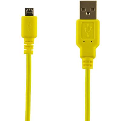 4World USB Male la microUSB Male, 1 m, Yellow