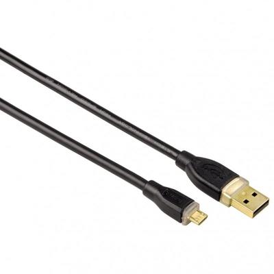 HAMA USB Male la microUSB Male, 0.75 m, Black, 78490