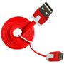 Vakoss Flat USB Male la microUSB Male, 1 m, Red