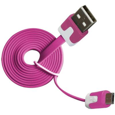 Vakoss Flat USB Male la microUSB Male, 1 m, Pink