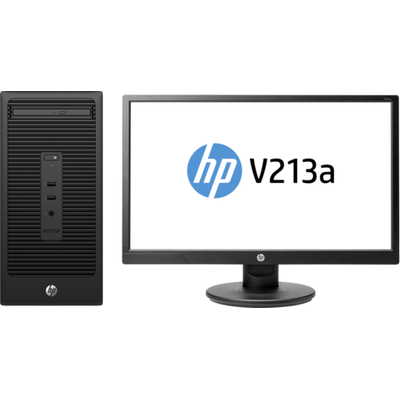 Sistem desktop HP 280 G2, Procesor Intel Core i3-6100 3.7GHz Skylake, 4GB DDR4, 500GB HDD, GMA HD 530, FreeDos + monitor LED V213a 20.7 inch