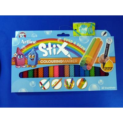 Marker pentru colorat ARTLINE Stix, varf rotund 1.2mm, lavabil, 20 buc/cutie