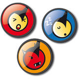 Insigne, 3buc/set, Roller NIKIDOM - Emoticonos Fun