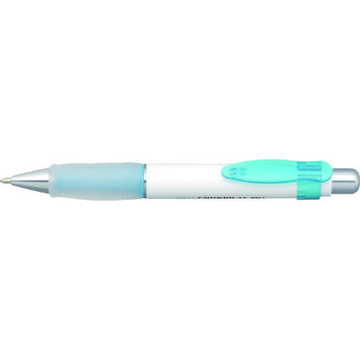 Pix PENAC Chubby 11, rubber grip, 0.7mm, corp alb - accesorii bleu - scriere albastra