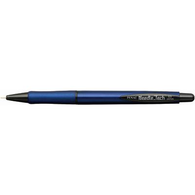 Pix PENAC Needle Tech, rubber grip, 0.5mm, accesorii negre - scriere albastra