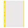 Folie protectie transparenta, cu margine color, 40 microni, 100 folii/set, DONAU - margine galbena