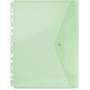 Folie protectie documente A4 portret, inchidere cu capsa, 4/set, 200 microni, DONAU - verde transpar