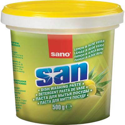 Detergent pasta cu parfum de lamaie ideal pentru degresarea vaselor, 500gr., SANO SAN PASTA