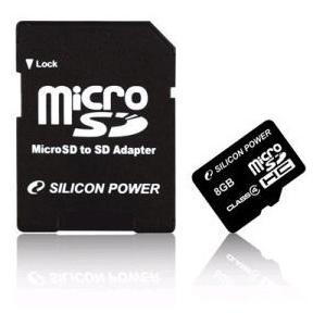 Card de Memorie SILICON-POWER Micro SDHC 8GB Clasa 4 + Adaptor SD