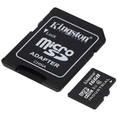 Card de Memorie Kingston Micro SDHC Industrial 16GB Clasa 10 UHS-I + Adaptor SD