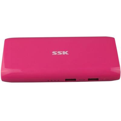 SSK 10.000 mAh, 2x USB, 2A, roz