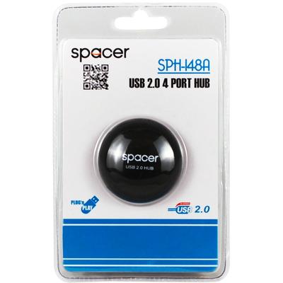 Hub USB Spacer SPH-148A USB 2.0 4 Port negru