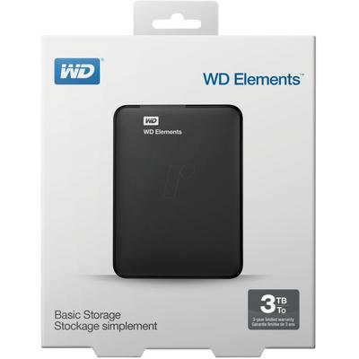 Hard Disk Extern EHDD 3TB WD 2.5" ELEMENTS USB3.0 BK