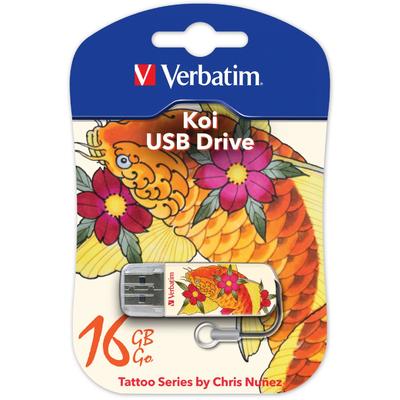 Memorie USB VERBATIM USB 2.0 STORE N GO MINI USB DRIVE 16GB TATTOO  KOI