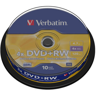 VERBATIM dublat- DVD+RW 4X spindle 10