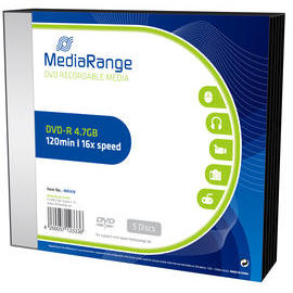 MediaRange DVD+R 4,7GB 16x Slimcase Pack5