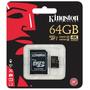 Card de Memorie Kingston Micro SDXC, 64GB, Clasa 10, UHS-I U3 + Adaptor