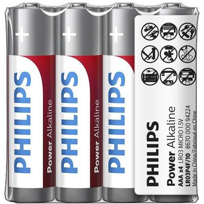 Philips PH POWER ALKALINE AAA 4-FOIL W/ STICKER