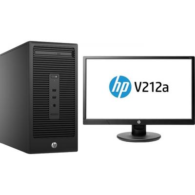 Sistem desktop HP 280 G2, Procesor Intel Core i3-6100 3.7GHz Skylake, 4GB DDR4, 500GB HDD, GMA HD 530, FreeDos + Monitor LED V212a 20.7 inch
