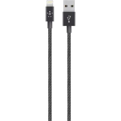 BELKIN MIXIT UP, Nylon, USB Male la Lightning Male, 1.2 m, Black