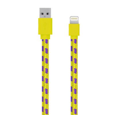 Serioux Braided USB Male la Lighning Male, MFi, 1m, Yellow