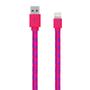 Serioux Braided USB Male la Lighning Male, MFi, 1m, Pink