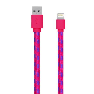 Serioux Braided USB Male la Lighning Male, MFi, 1m, Pink