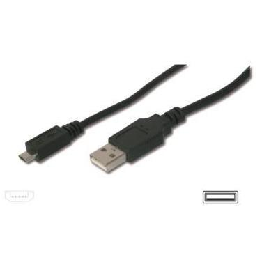 Assmann USB Male la microUSB Male, 1 m, Black
