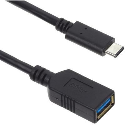 Kit USB-C Male la USB Female OTG, 0.9 m, Black