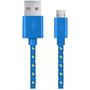 Esperanza Nylon, USB Male la microUSB Male, 1 m, Blue