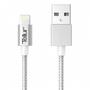 Tellur USB Male la Lightning Male, 1 m, Silver