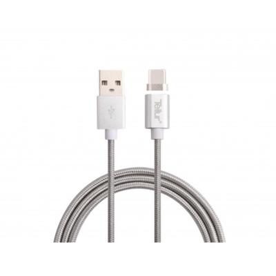 Tellur USB Male la USB-C Male, Magnetic, 1 m, 2.1A, Silver