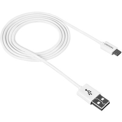CANYON USB Male la microUSB Male, 1 m, White