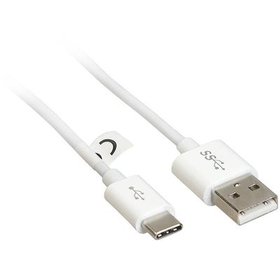 TRACER USB Male la USB-C Male, 3 m, White