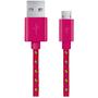 Esperanza Nylon, USB Male la microUSB Male, 1 m, Pink