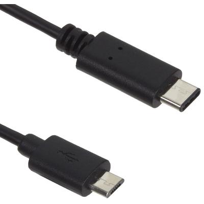 Kit USB-C Male la microUSB Male, 0.90 m, Black